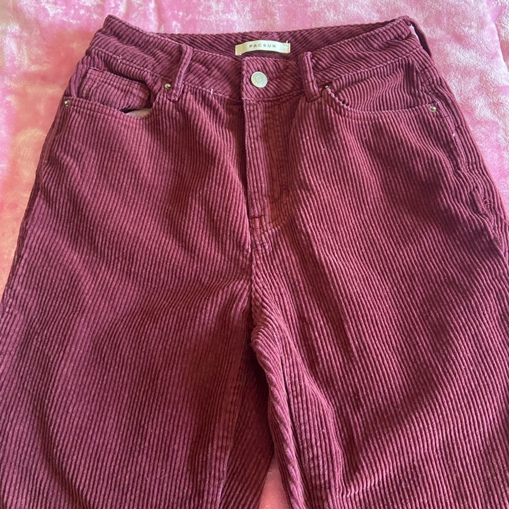 PacSun Burgundy Corduroy Mom Jeans